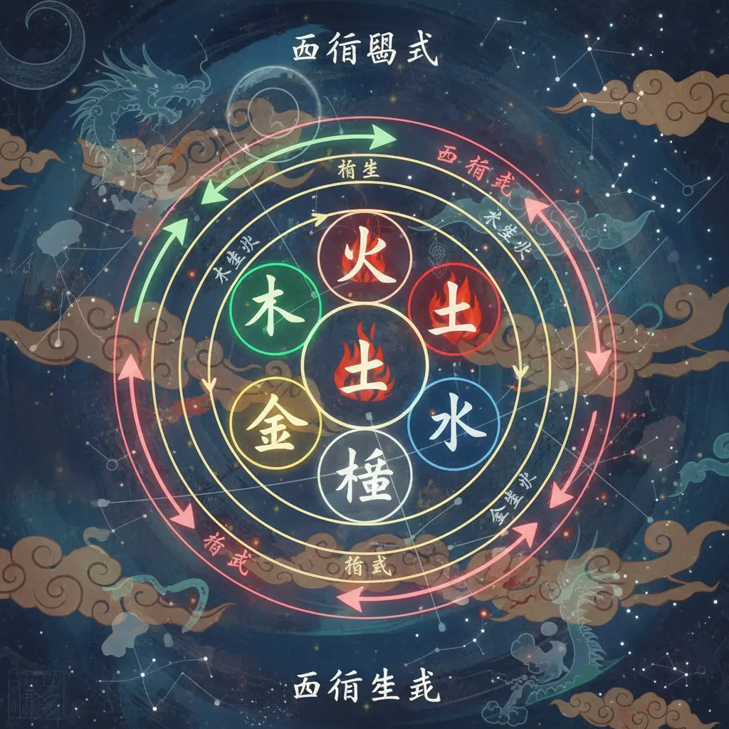 五行生剋 - 五行圖式
